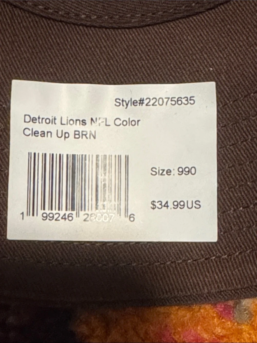 47 Brown Baseball Cap with White-Outlined Embroidered Lion